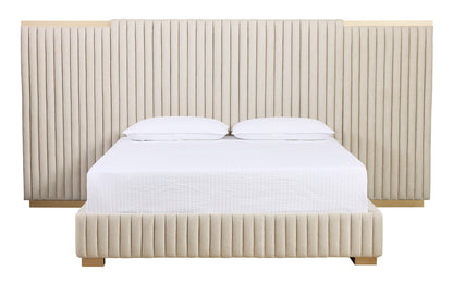 NAHLA TARRANT BED - KING - MONUMENT OATMEAL