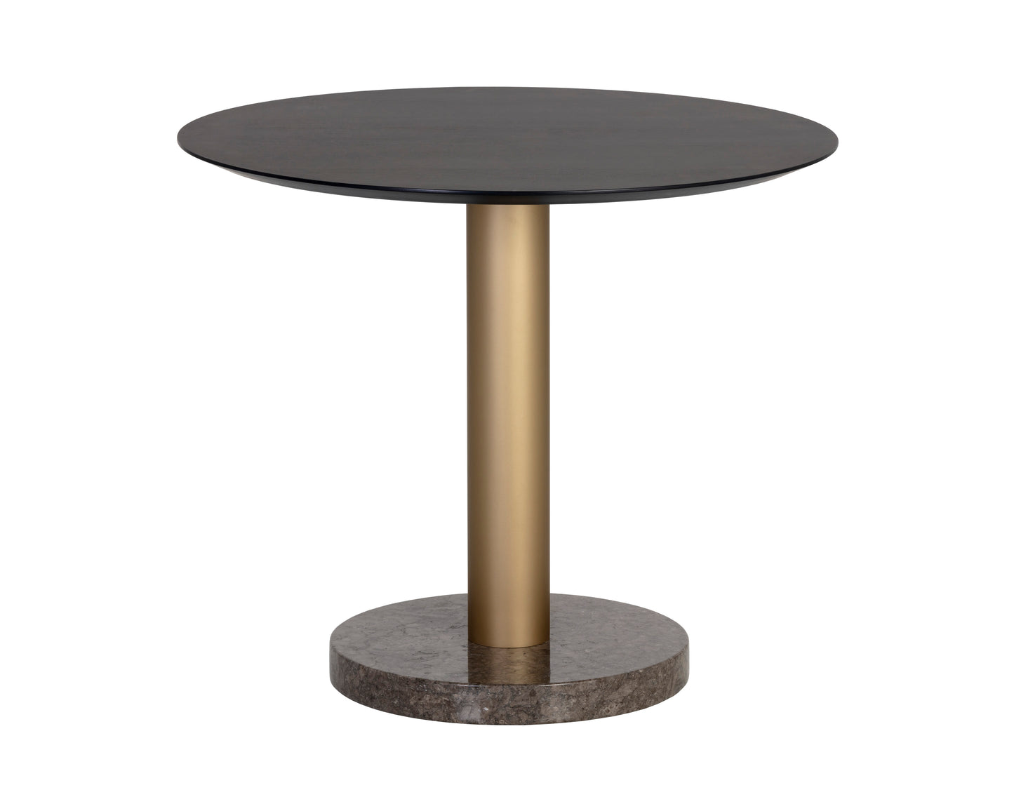 NAHLA MONACO BISTRO TABLE - GOLD - GREY MARBLE / CHARCOAL GREY - 35.5"