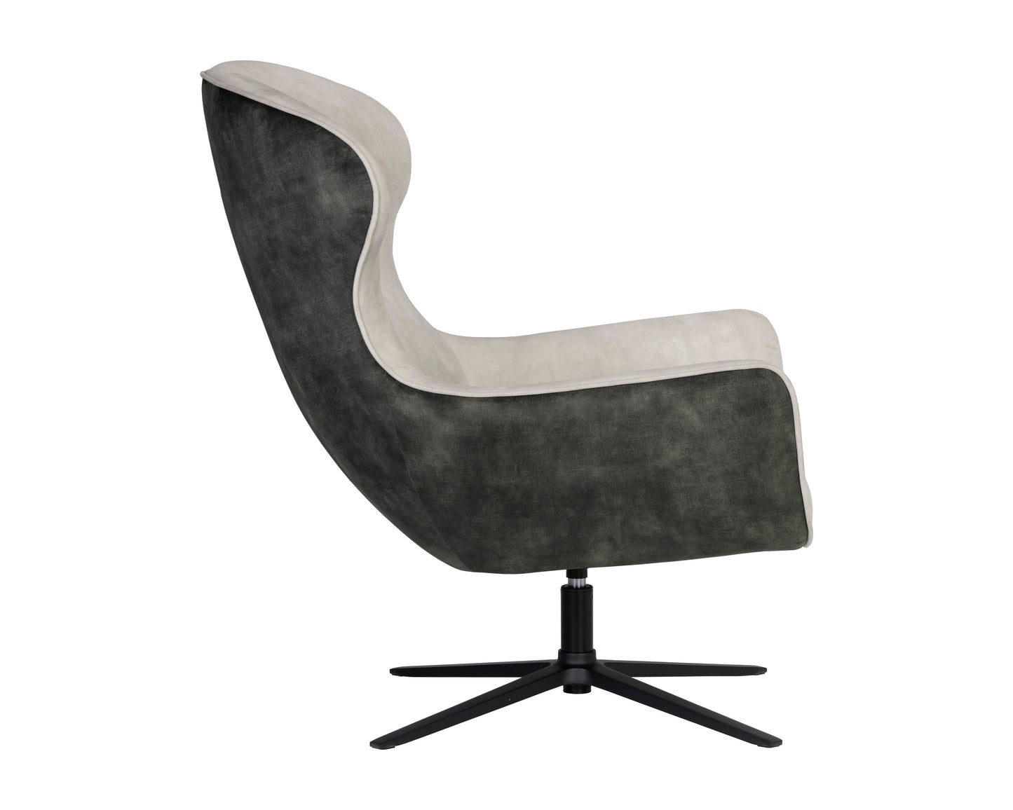 NAHLA WELLER SWIVEL LOUNGE CHAIR - NONO CREAM / NONO DARK GREEN