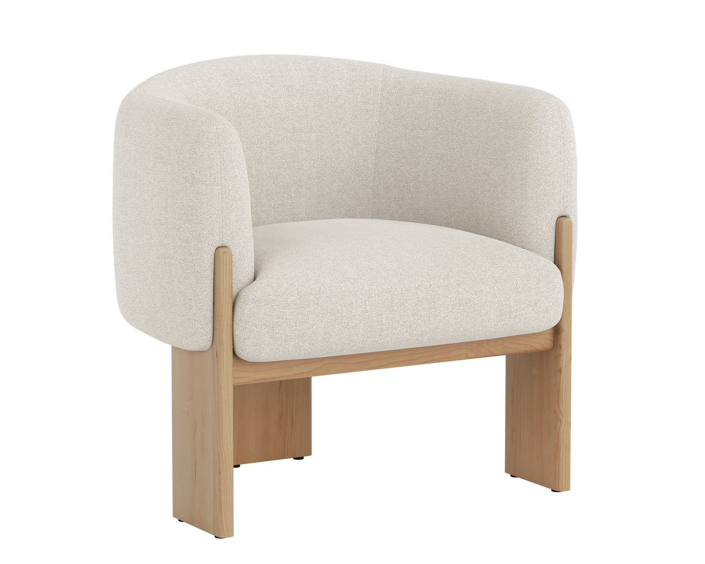 NAHLA TRINE LOUNGE CHAIR - RUSTIC OAK - DOVE CREAM