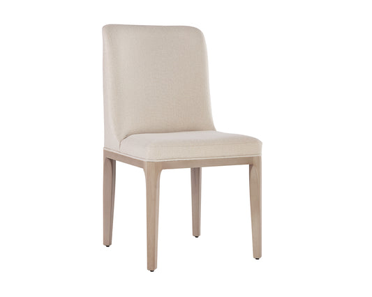 NAHLA ELISA DINING CHAIR - LIGHT OAK - MAINZ CREAM