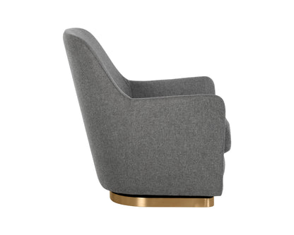 NAHLA MARCELA SWIVEL LOUNGE CHAIR - BELFAST KOALA GREY