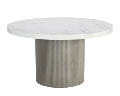 NAHLA NICOLETTE DINING TABLE - LIGHT GREY - MARBLE LOOK - 55"