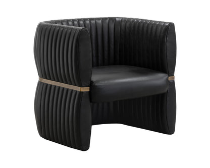 NAHLA TRYOR LOUNGE CHAIR - VINTAGE BLACK NIGHT LEATHER