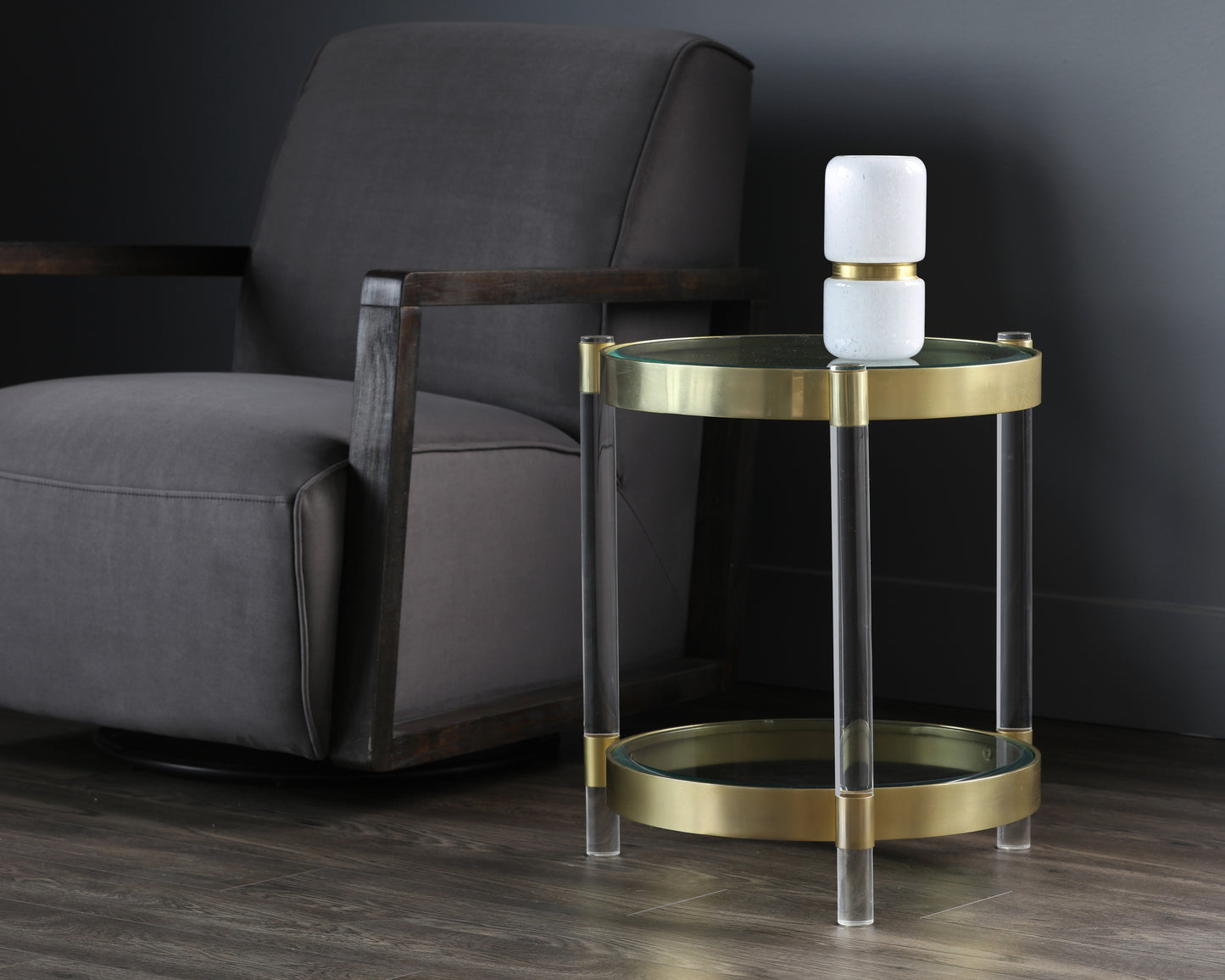 NAHLA YORK END TABLE - BRASS