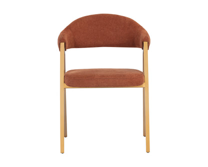 NAHLA BURGOS DINING ARMCHAIR - BELFAST RUST