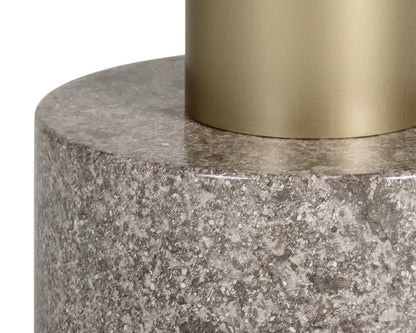 NAHLA MONACO COFFEE TABLE - GOLD - GREY MARBLE / CHARCOAL GREY