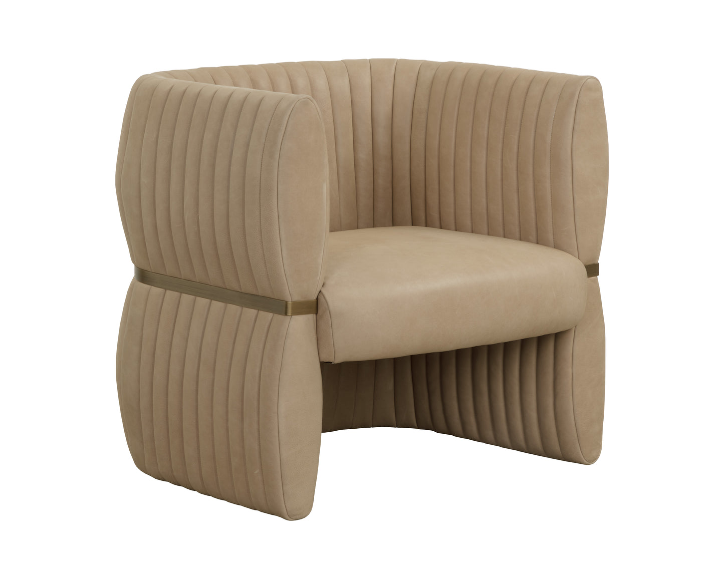 NAHLA TRYOR LOUNGE CHAIR - SAHARA SAND LEATHER