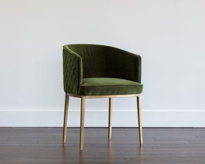 NAHLA CORNELLA DINING ARMCHAIR - FOREST GREEN