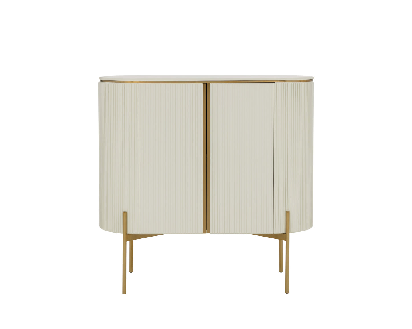 NAHLA PALOMA BAR CABINET - HIGH GLOSS CREAM