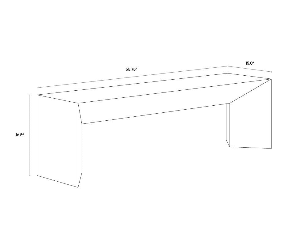 NAHLA NOMAD BENCH - MARBLE LOOK - WHITE