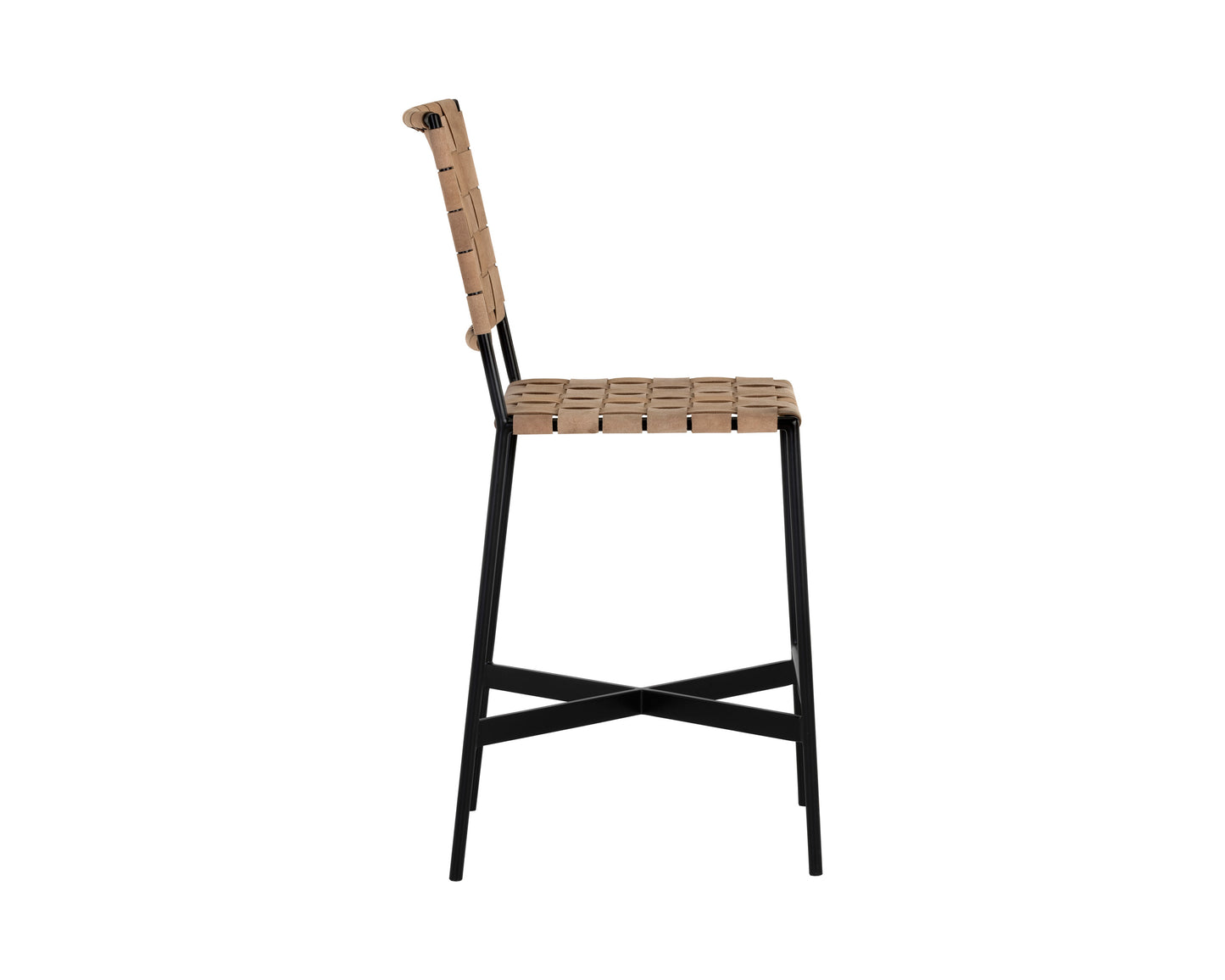 NAHLA OMARI COUNTER STOOL - SUEDE LIGHT TAN LEATHER