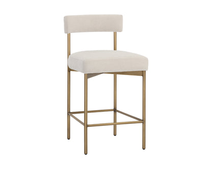 NAHLA SENECA COUNTER STOOL - ANTIQUE BRASS - DANNY IVORY