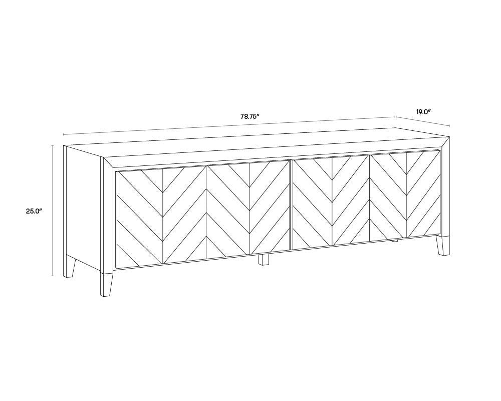 NAHLA GREYSON MEDIA CONSOLE AND CABINET - SMOKE ACACIA