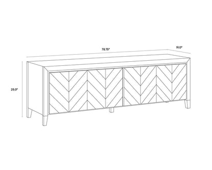 NAHLA GREYSON MEDIA CONSOLE AND CABINET - SMOKE ACACIA