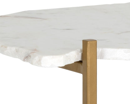 NAHLA REVELL CONSOLE TABLE TOP - WHITE MARBLE