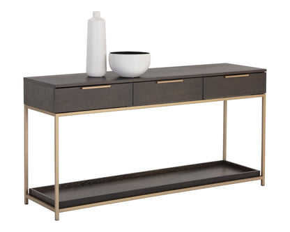 NAHLA REBEL CONSOLE TABLE WITH DRAWERS  - GOLD - CHARCOAL GREY