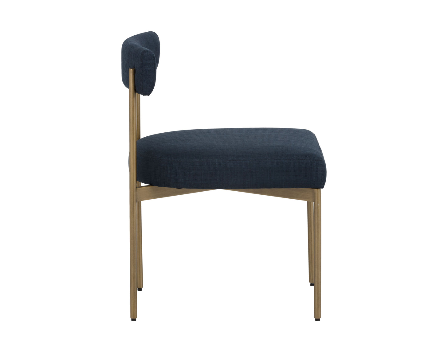 NAHLA SENECA DINING CHAIR - ANTIQUE BRASS - ARENA NAVY