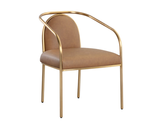 NAHLA CICERO DINING ARMCHAIR - MILLIKEN COGNAC