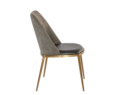 NAHLA DOVER DINING CHAIR - BRAVO PORTABELLA / SPARROW GREY