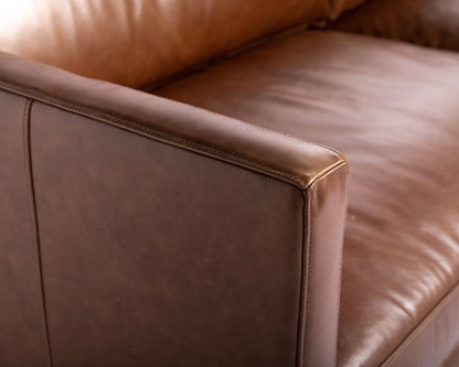 NAHLA ROGERS SOFA - SHALIMAR TOBACCO LEATHER