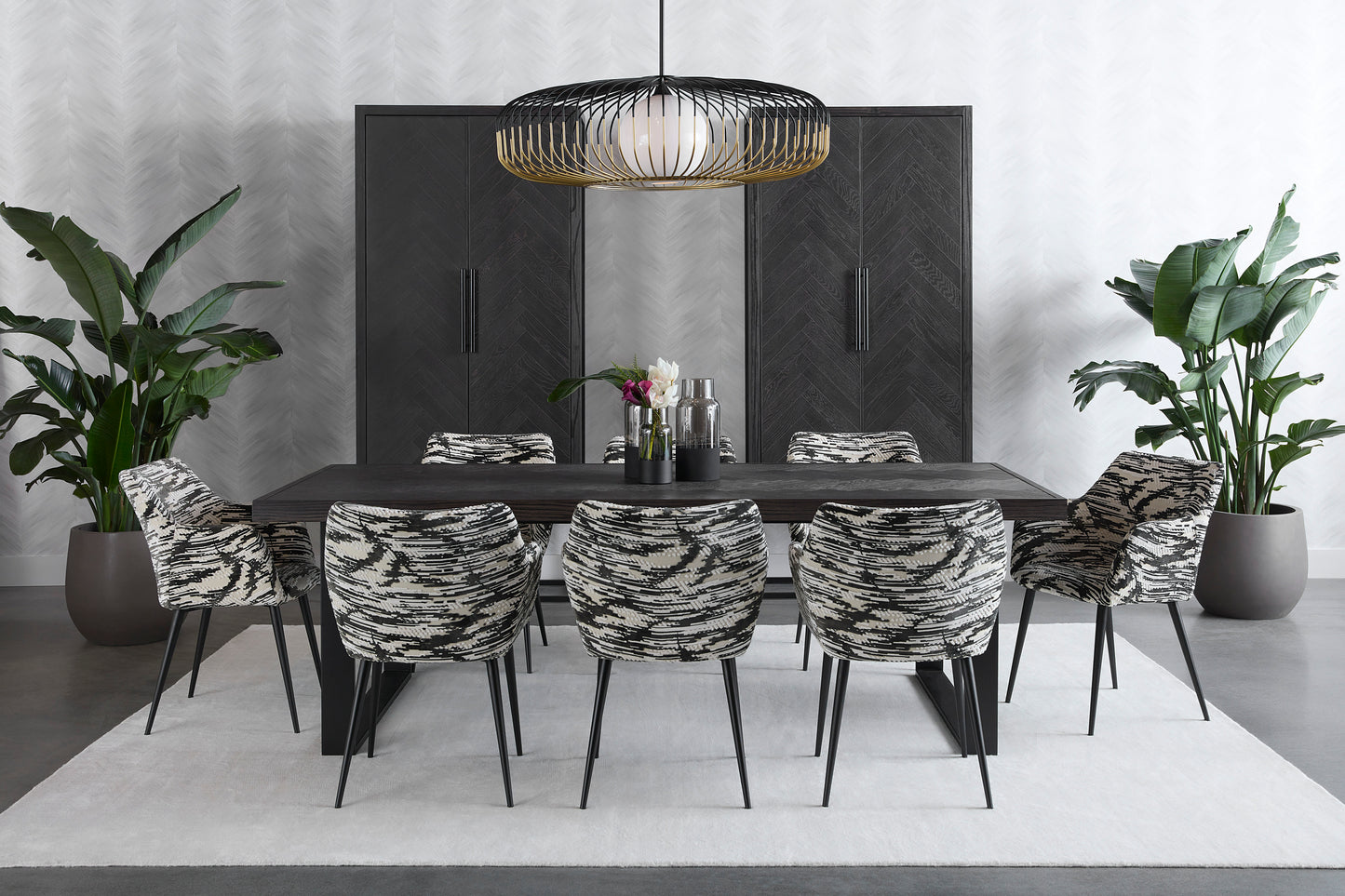 NAHLA MARILYN DINING CHAIR - DEVORE OLIVE ZEBRA