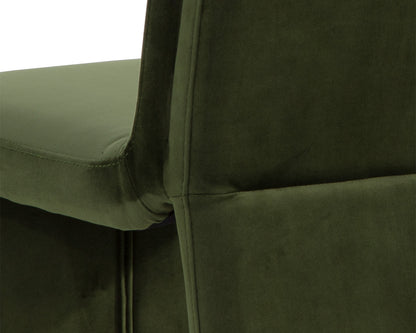 NAHLA CASCATA DINING CHAIR - MOSS GREEN