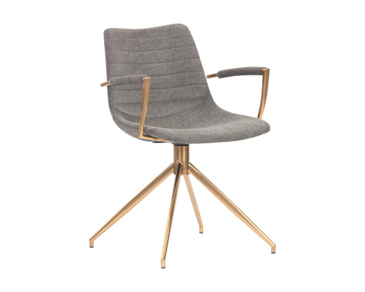 NAHLA ANDRES SWIVEL DINING ARMCHAIR - BELFAST KOALA GREY