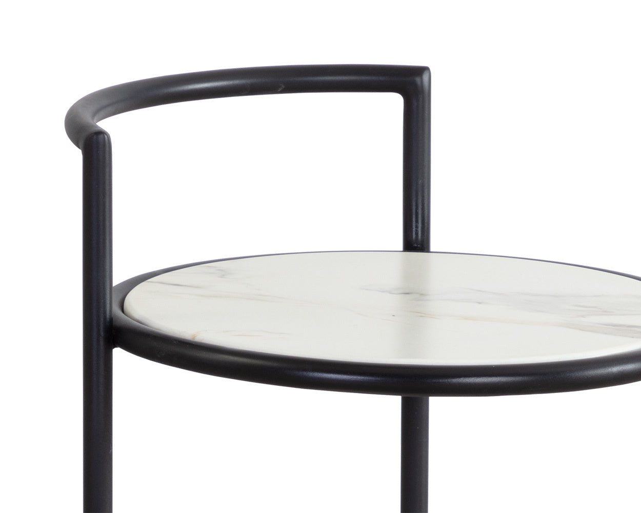 NAHLA PARGA END TABLE - BLACK - MARBLE LOOK