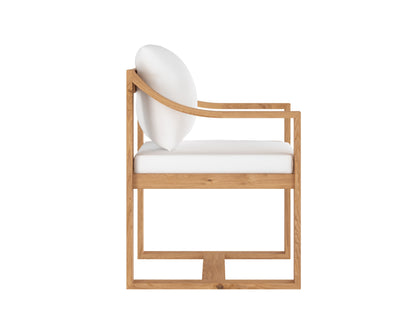 NAHLA TAHITI DINING ARMCHAIR - STINSON WHITE