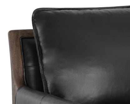 NAHLA MAUTI ARMCHAIR - DISTRESSED BROWN - CORTINA BLACK LEATHER