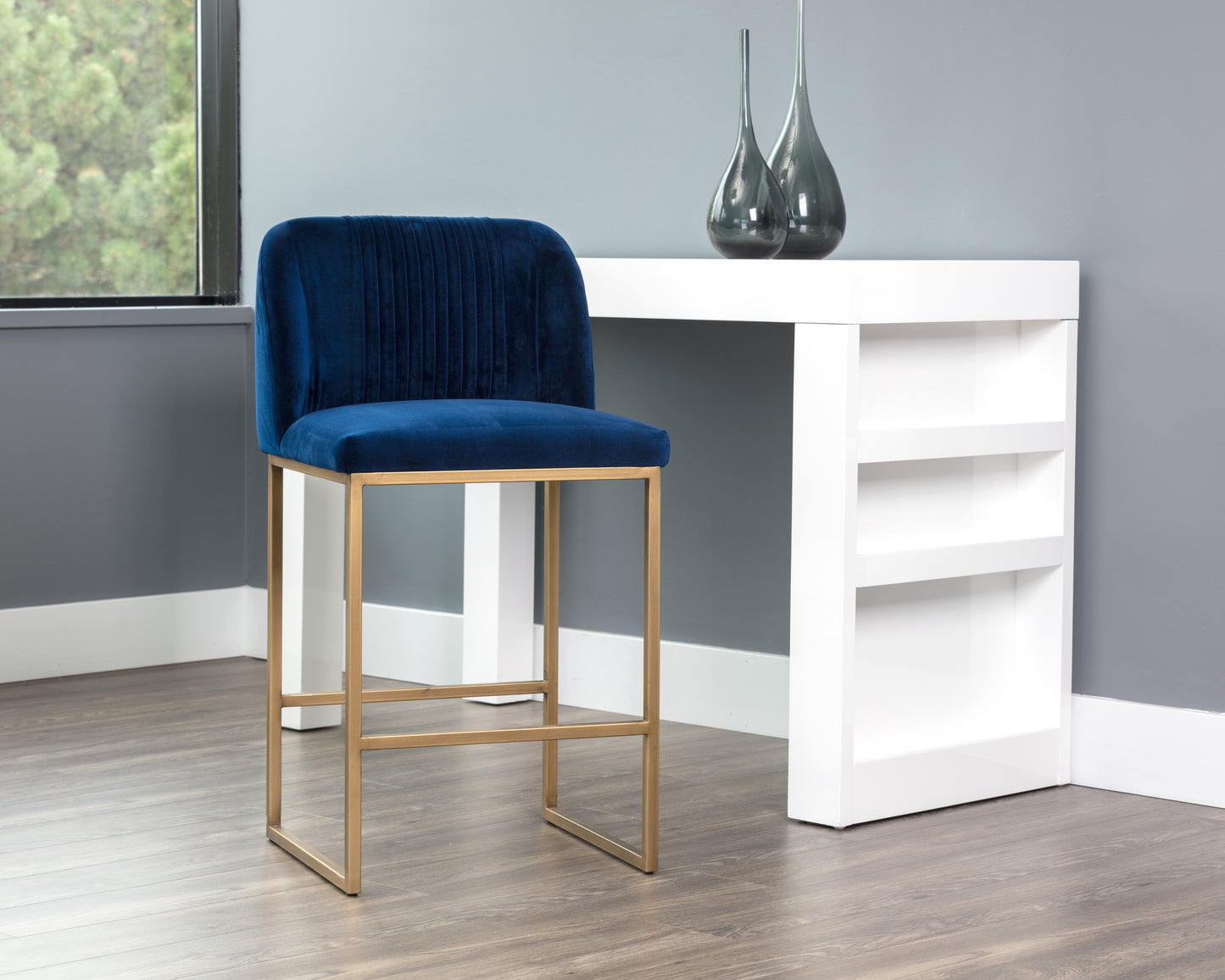 NAHLA NEVIN COUNTER STOOL - SAPPHIRE BLUE