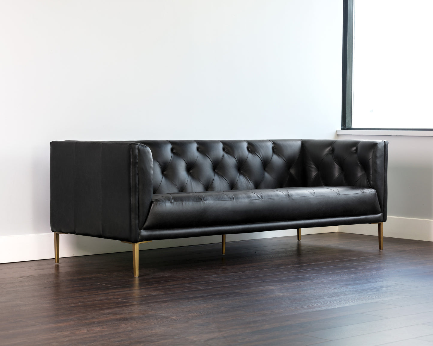 NAHLA WESTIN SOFA - VINTAGE BLACK NIGHT LEATHER