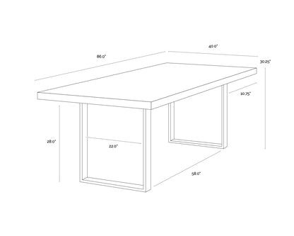 NAHLA FUENTES DINING TABLE - 86"