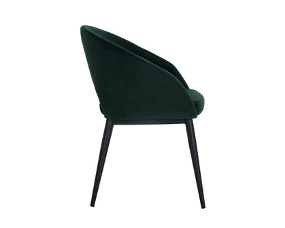 NAHLA THATCHER DINING ARMCHAIR - BLACK - DEEP GREEN SKY