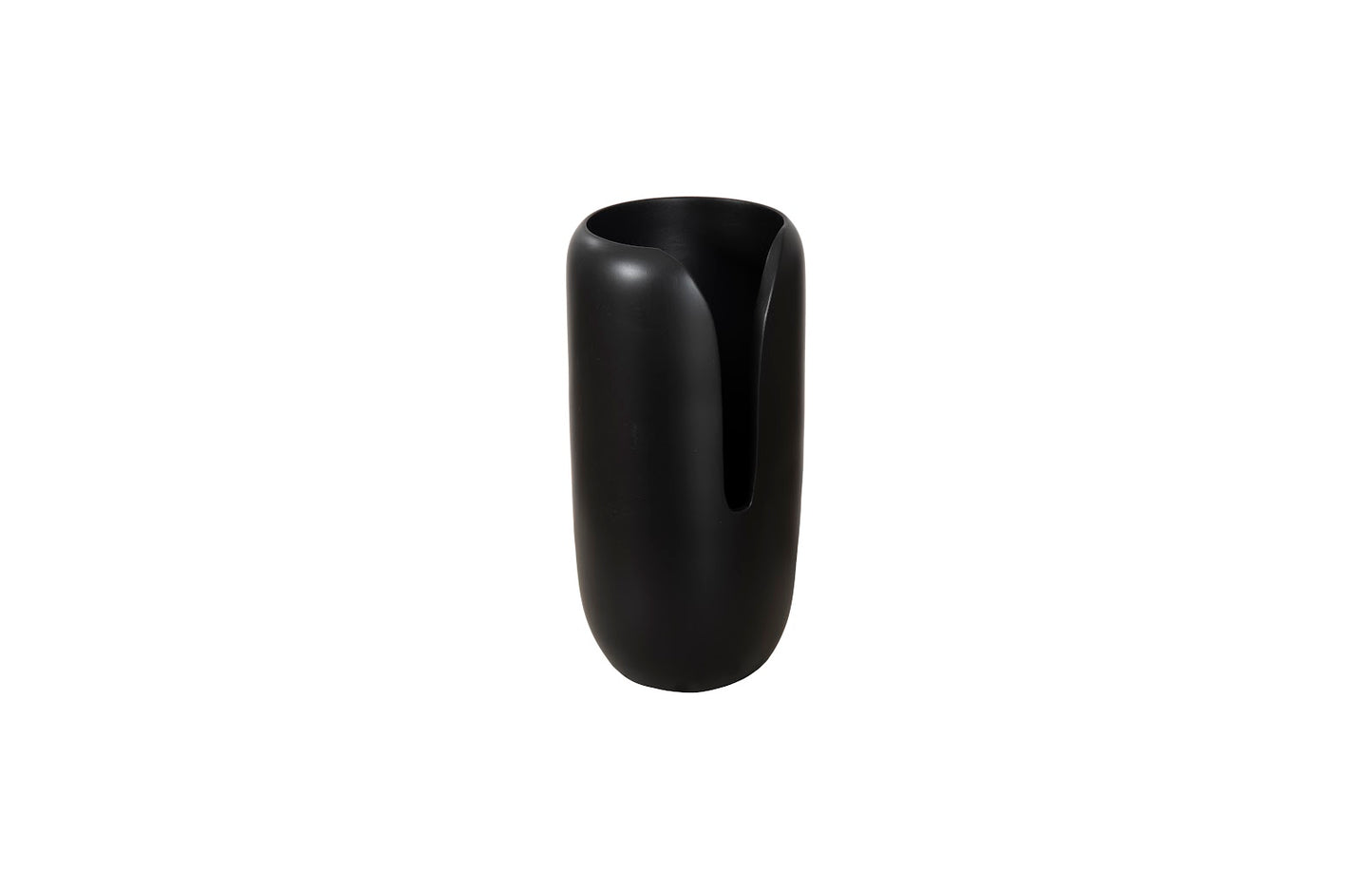 Interval Wood Vase, Black, Small