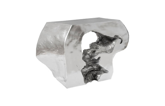 Plateada Hollow Console, Silver Leaf