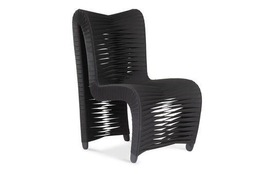 Seat Belt Dining Chair, High Back, Black/Black