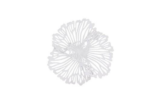 Flower Wall Art, Extra Small, White, Metal