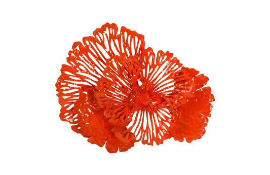 Flower Wall Art, Small, Coral, Metal