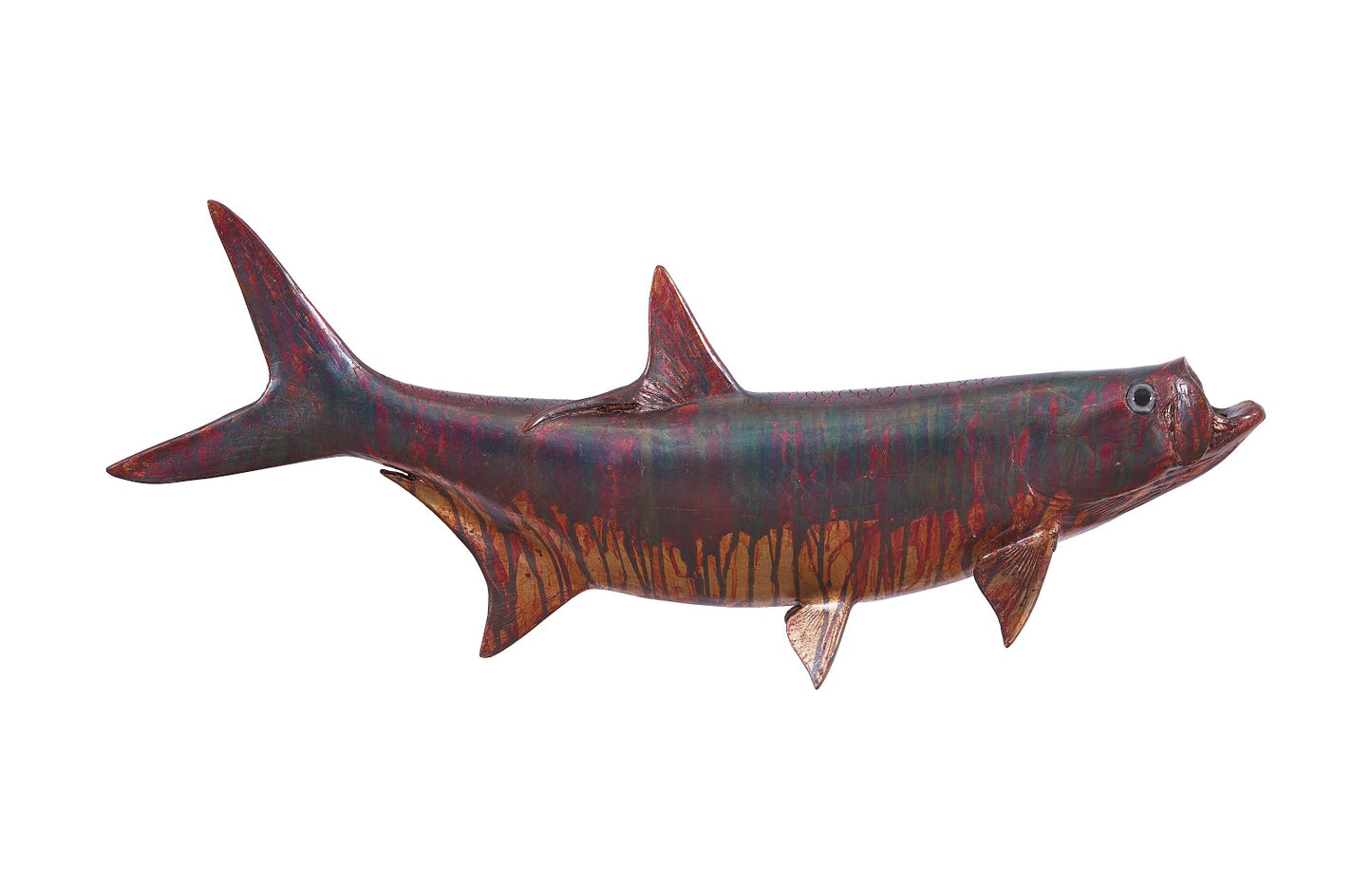 Tarpon Fish Wall Sculpture, Resin, Copper Patina Finish