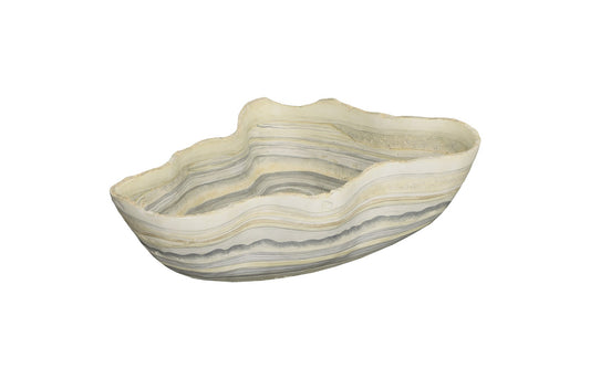 Cast Gray Onyx Bowl, Faux Finish, Large