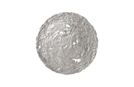 Molten Wall Disc, Medium, Silver Leaf