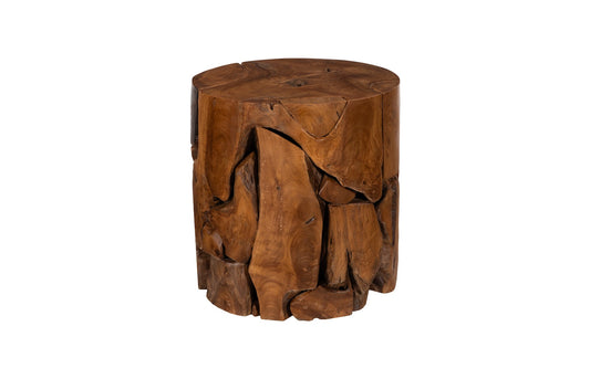 Teak Chunk Stool, Round