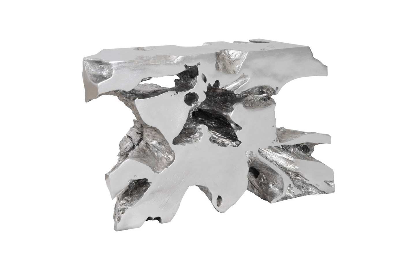 Venice Freeform Console, Silver Leaf