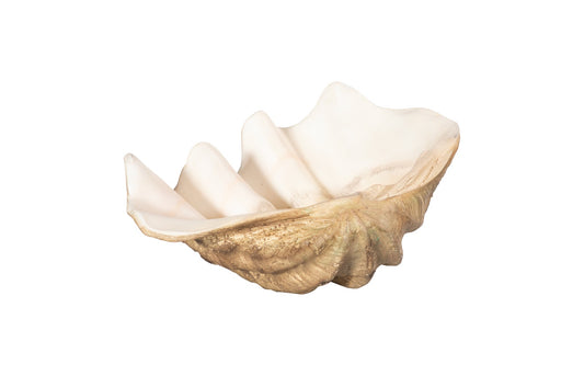 Cast Clam Shell Bowl, Faux Finish, LG