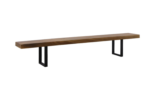 Origins Straight Edge Bench, Natural, Satin Black Legs