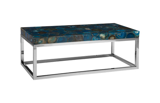 Agate Coffee Table, Stainless Steel Base