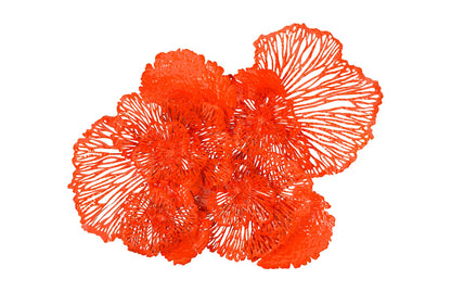 Flower Wall Art, Large, Coral, Metal