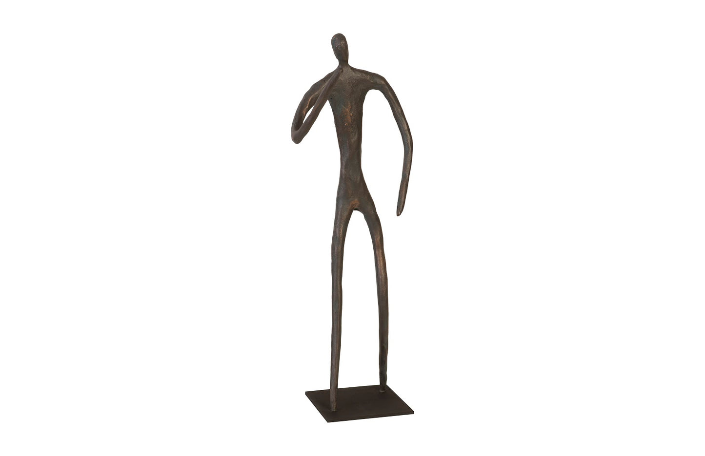 Abstract Figure on Metal Base, Bronze Finish, Elbow Bent